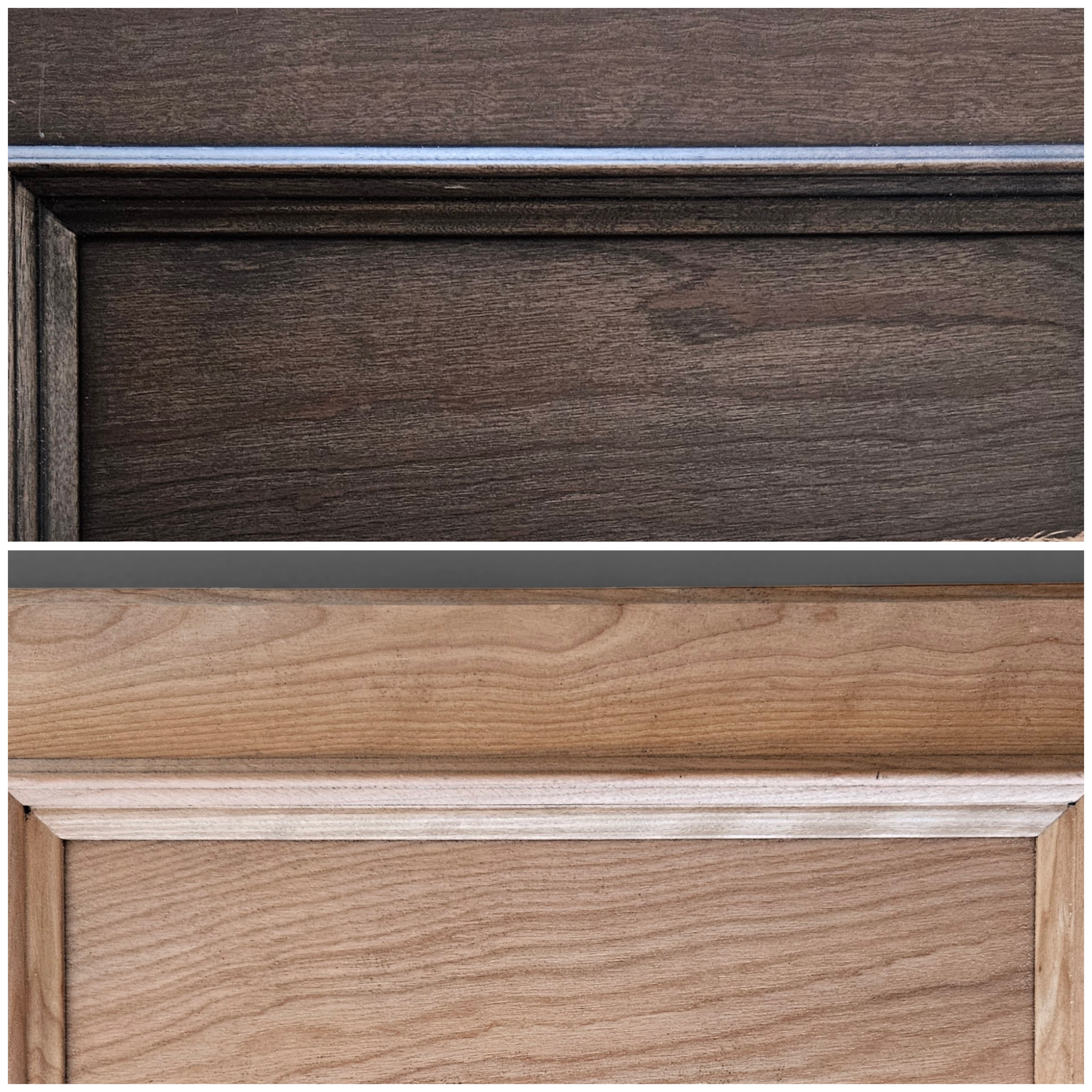 Wood surface before and after laser cleaning